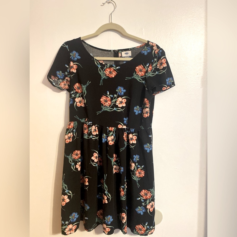 Old Navy Black/Floral Dress